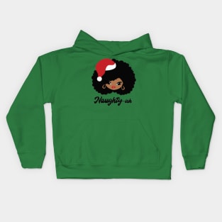 Naughty Ish - Black African Girl American Melanin Christmas Kids Hoodie